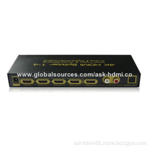 Review professional HDMI splitter, 1x4 with best price, no loss quality, support 3D, 4K